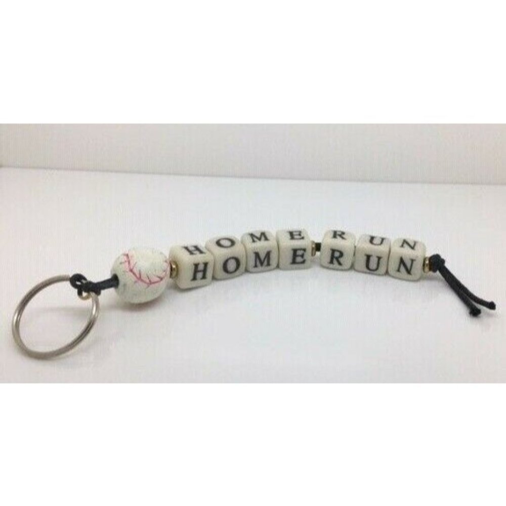 Baseball Keychain - spelling blocks HOMERUN - sports memorabilia preowned